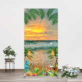 Lofaris Summer Hawaii Sunset Beach Carnival Rectangle Backdrop